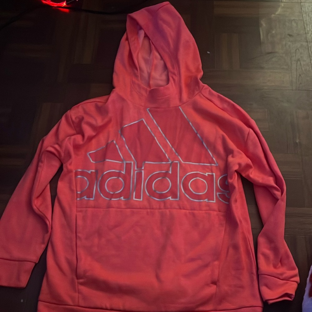 Neon pink Adidas hoodie